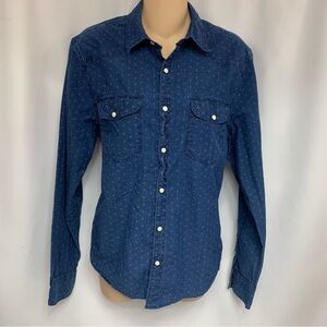 Lucky Brand Blue Denim Western Pearl Snap Shirt